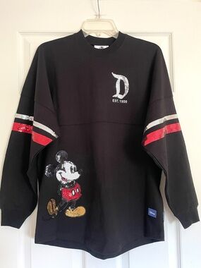 Disney Parks Sequin Disneyland Mickey Mouse Black Spirit Jersey
